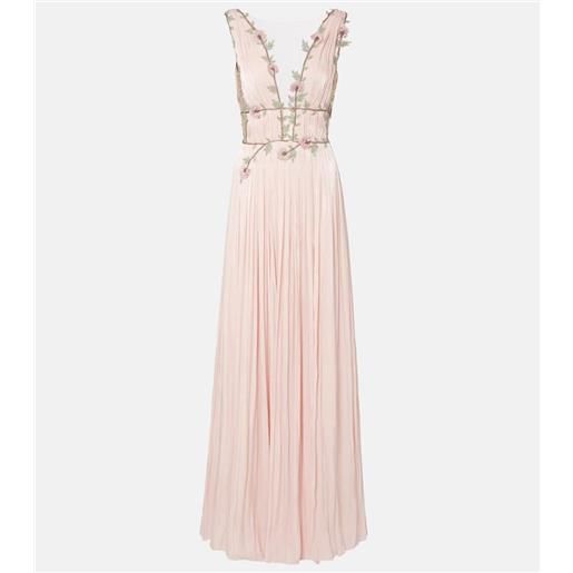 Costarellos abito lungo nalina in georgette con cristalli