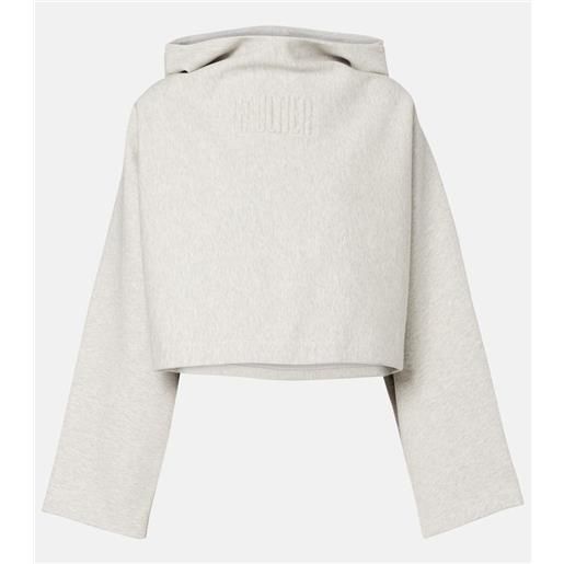 Jean Paul Gaultier felpa cropped in cotone con logo stampato in rilievo