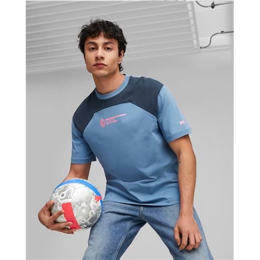 Puma ac milan Puma t-shirt maglia maglietta azzurro cotone culture 2023 24