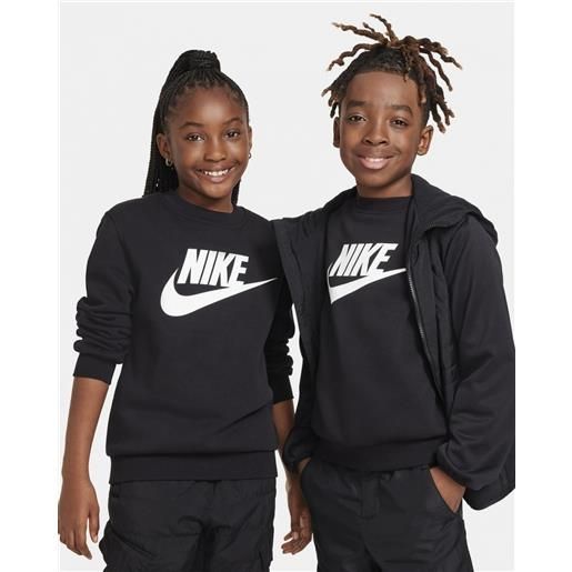 nike felpa sportiva girocollo pullover ragazzi unisex nike nero club crew junior