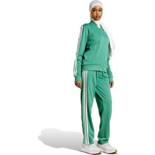 adidas tuta intera completa donna adidas basic 3-stripes verde acqua con tasche