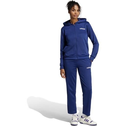 adidas tuta intera completa donna adidas linear hoodie w blu poliestere acetato