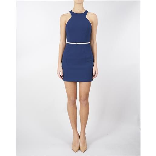 ELISABETTA FRANCHI abito in crêpe con cintura a contrasto