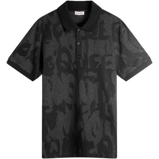 Alexander McQueen polo graffiti - nero