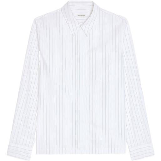 DRIES VAN NOTEN t-shirt gessata in cotone - bianco