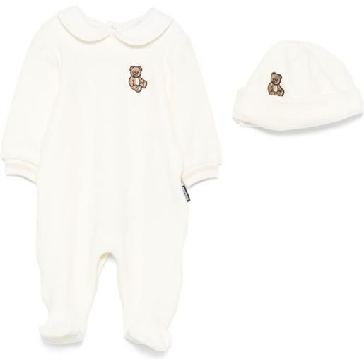 Moschino Kids set neonato con ricamo - bianco