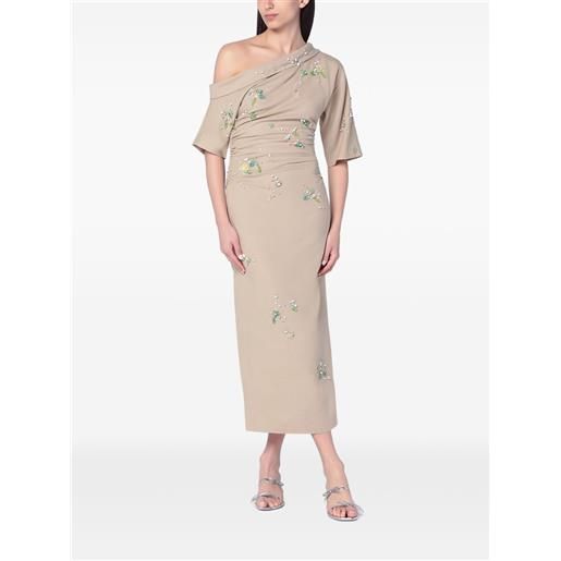 Bernadette abito midi bowery monospalla - marrone