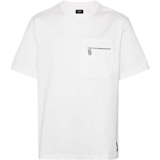 FENDI t-shirt con dettaglio ff - bianco