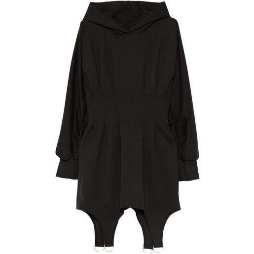HAMZA abito corto cairo con cappuccio - nero