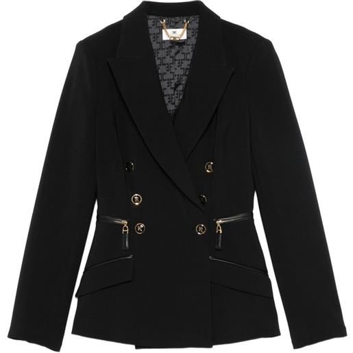 Elisabetta Franchi blazer doppiopetto con zip - nero