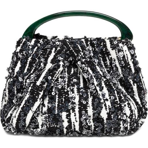 DRIES VAN NOTEN borsa mini con paillettes - nero