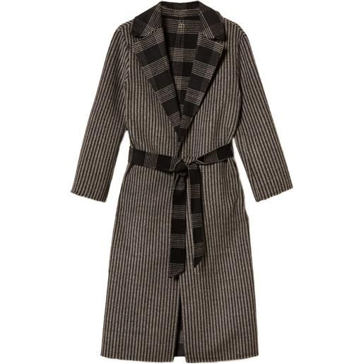 TWINSET cappotto a righe con design reversibile - nero