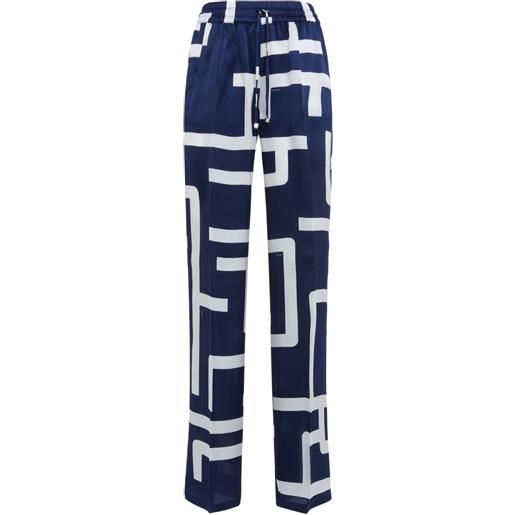 Kiton pantaloni con stampa geometrica - blu