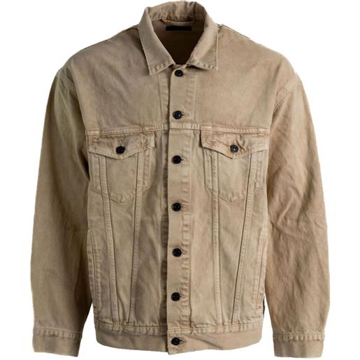 Balenciaga giacca denim con logo - marrone