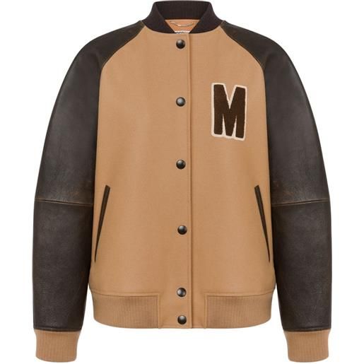 Moschino bomber con maniche a contrasto - marrone