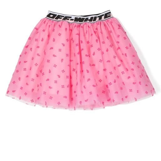 Off-White Kids minigonna svasata con logo - rosa