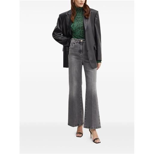 SIMONA CORSELLINI jeans con placca logo - grigio