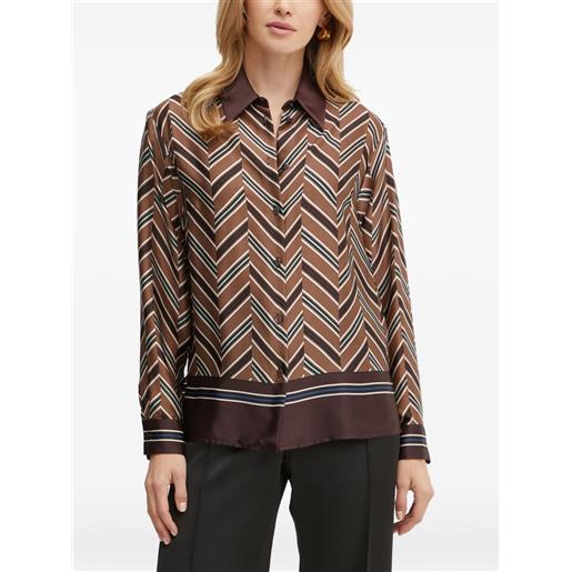 LUISA SPAGNOLI camicia con motivo geometrico - marrone