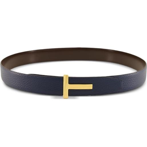 TOM FORD cintura con fibbia logo - blu