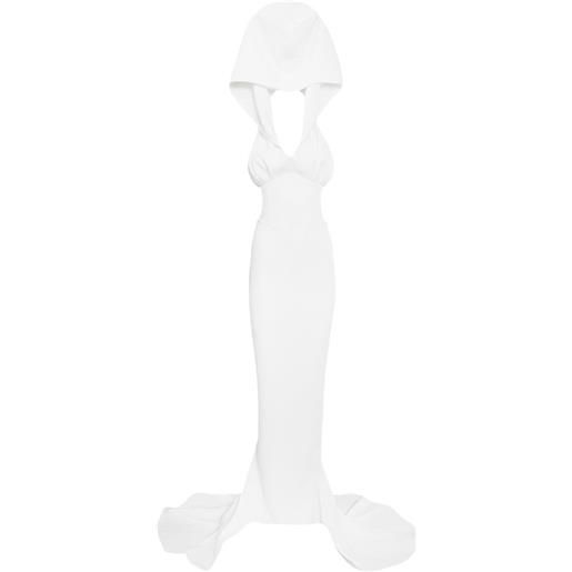 Vestiaire d'un Oiseau Libre abito da sera smanicato con cappuccio - bianco