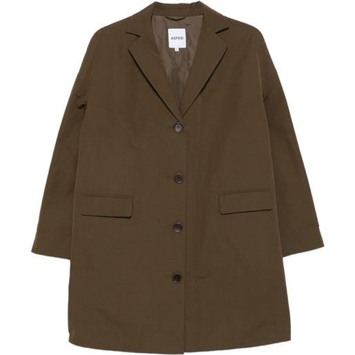 ASPESI cappotto con revers a lancia e bottoni - verde