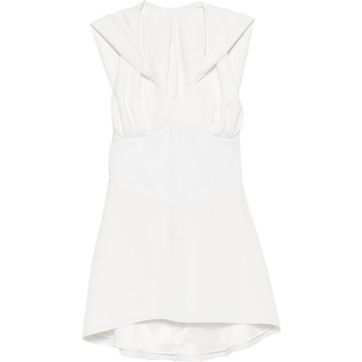 Vestiaire d'un Oiseau Libre abito corto smanicato con scollo a v - bianco