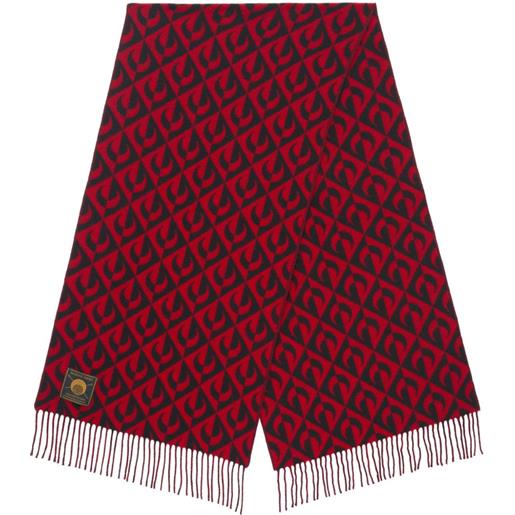 Marine Serre sciarpa moon lozenge in lana - rosso