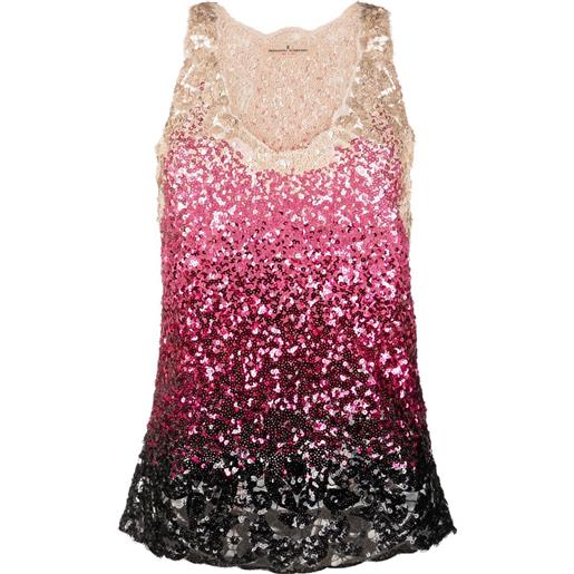 Ermanno Scervino canotta con paillettes - toni neutri