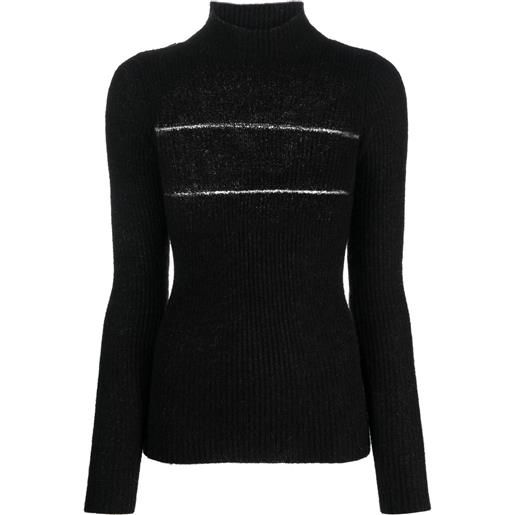 MSGM top in maglia a collo alto - nero