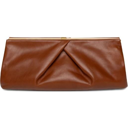 DRIES VAN NOTEN clutch media con pieghe - marrone