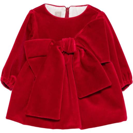 La Stupenderia set abito in velluto con fiocco (2 pezzi) - rosso