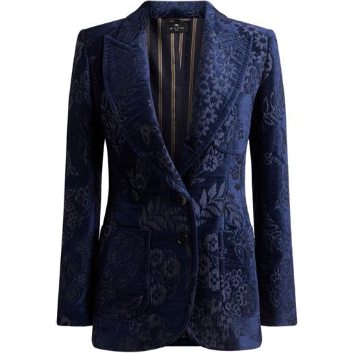 ETRO blazer a fiori jacquard - blu