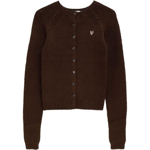 Acne Studios cardigan con ricamo - marrone
