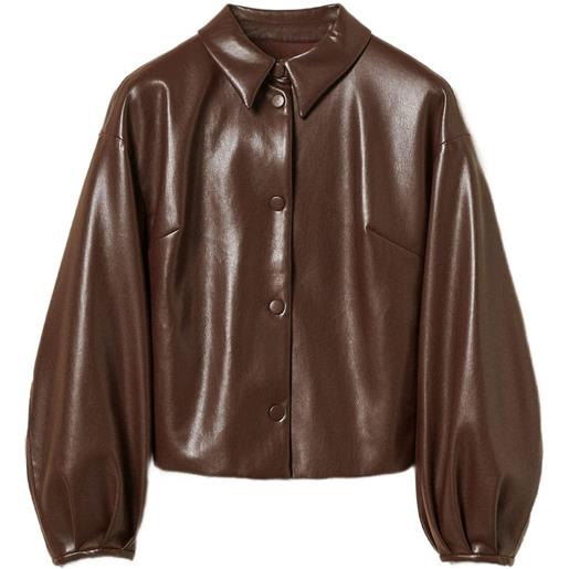 TWINSET bomber con colletto a camicia - marrone