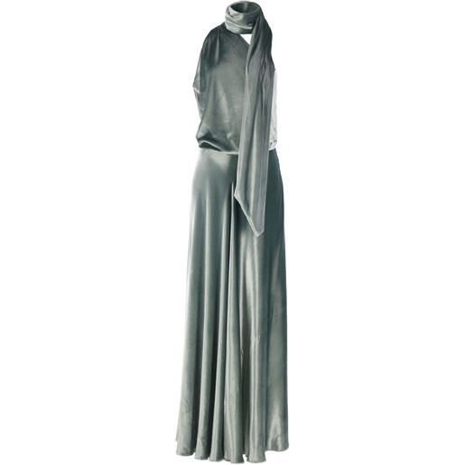 Alberta Ferretti abito midi con scollo drappeggiato - verde