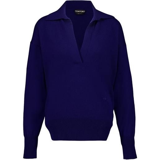 TOM FORD top con scollo a v - blu