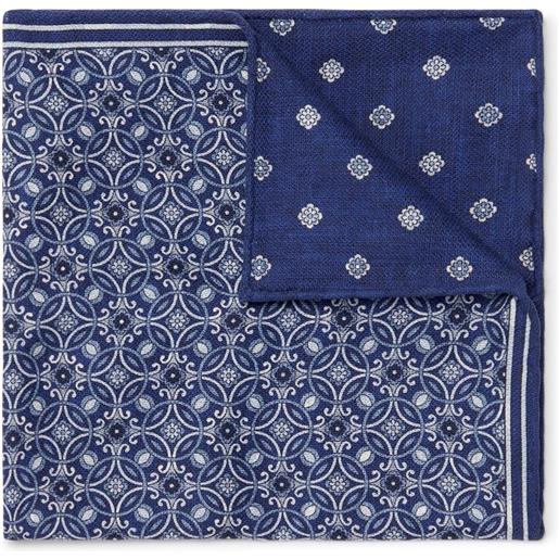Brunello Cucinelli fazzoletto da taschino con motivo geometrico - blu