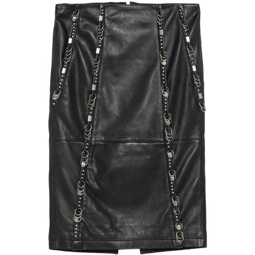 Patrizia Pepe gonna midi con borchie - nero