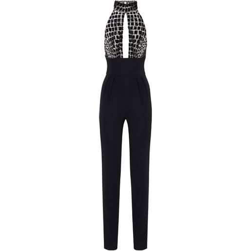 Elisabetta Franchi tuta intera con decorazione - nero