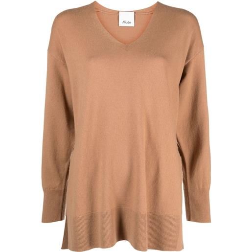 Allude maglione con scollo a v - marrone
