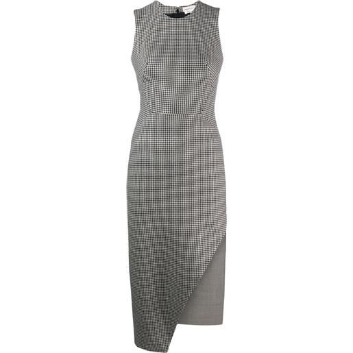 Alexander McQueen abito midi con motivo pied de poule - nero