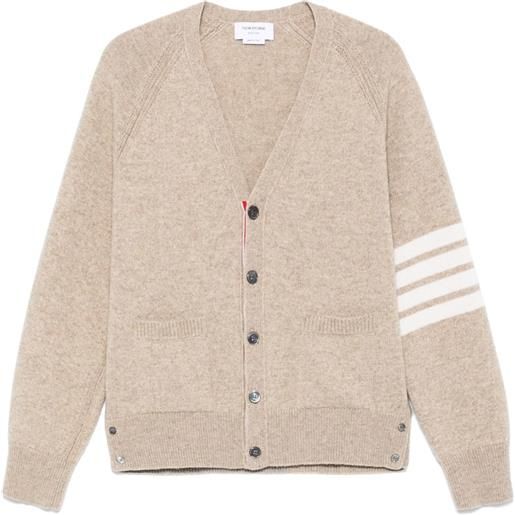Thom Browne cardigan in lana con 4 righe - toni neutri