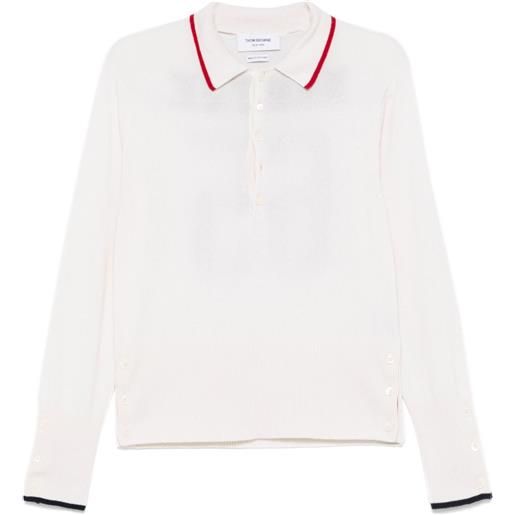 Thom Browne polo browne 65 in cashmere - bianco