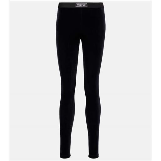 Versace leggings in jersey con logo