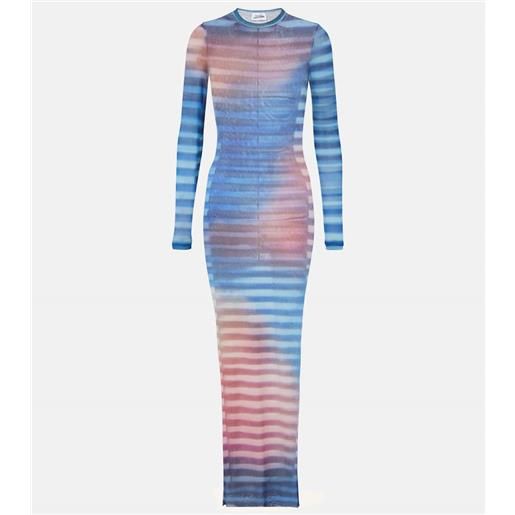 Jean Paul Gaultier abito lungo air in tulle a righe