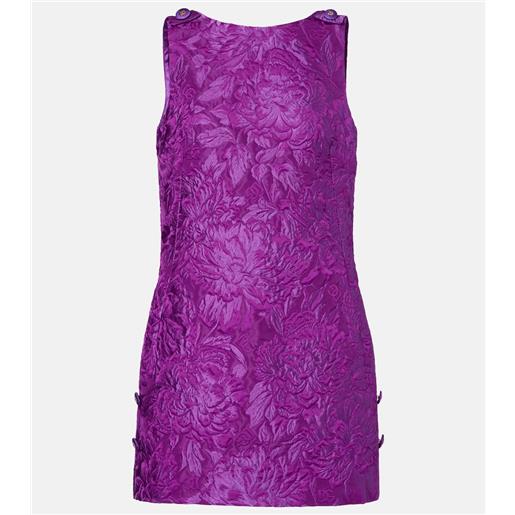 Dolce&Gabbana miniabito in broccato di misto cotone con stampa floreale