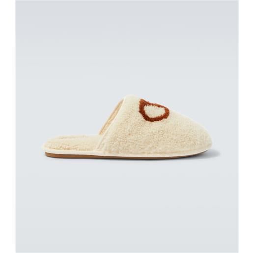 Valentino Garavani slippers vlogo in shearling