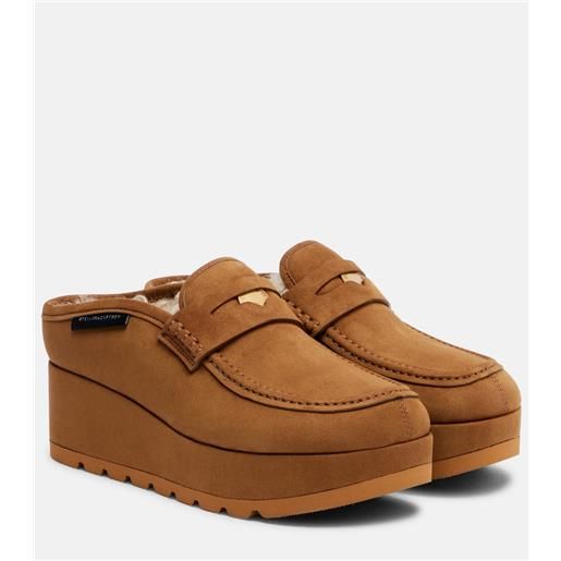 Stella McCartney mules sneak-elyse in suede sintetico con zeppa
