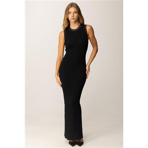 Elisabetta Franchi abito lungo in maglia a costine donna am08b56e2