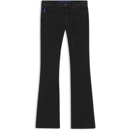 HUGO jeans a gamba larga in comodo denim elasticizzato nero, nero